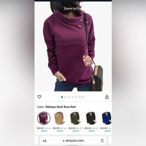 Brand new Women's Quilted Burgundy Sweater